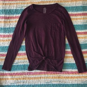 Dark purple arie tight long sleeve
